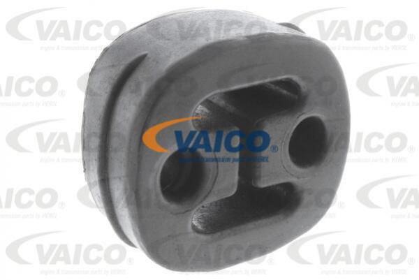 Element montażowy wydechu V10-2343 VAICO. oś przednia, z lewej