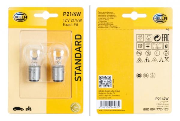 Żarówka P21/4W 12V BLISTER X2 8GD 004 772-123  HELLA