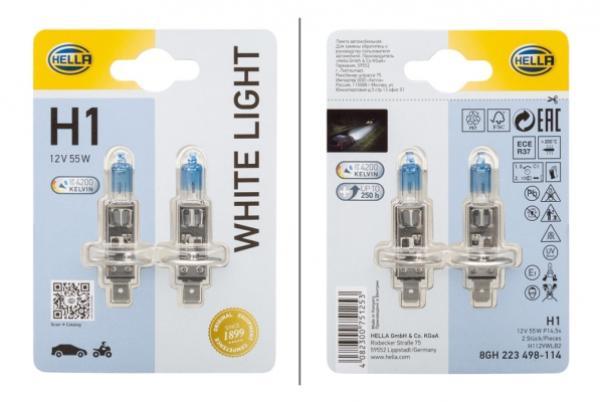 Żarówka H1 55W 12V WHITE LIGHT BLISTER X2 8GH 223 498-114  HELLA