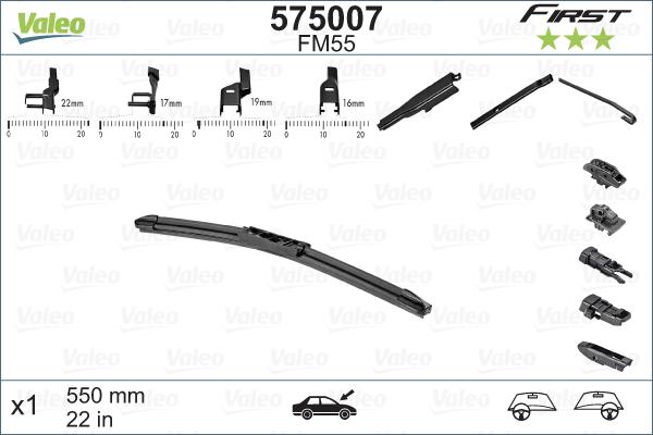 Wycieraczka first multiconnection 550mm 575007  VALEO