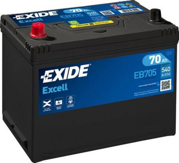 Akumulator 70AH/540A EXCELL L+ EB705 EXIDE. 