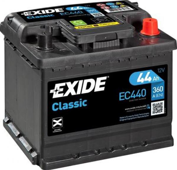 Akumulator 44AH/360A CLASSIC P+ EC440 EXIDE. 