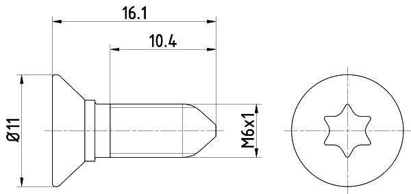 Śruba tarczy hamulcowej m6x1 /2szt/ TPM0008 TEXTAR. Oś przednia
