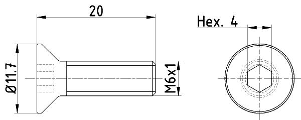 Śruba tarczy hamulcowej m6x1 /2szt/ TPM0015  TEXTAR
