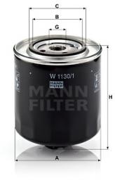 Filtr oleju W 1130/1 MANN-FILTER
