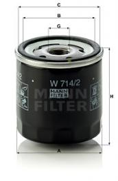 Filtr oleju W 714/2 MANN-FILTER