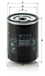 Filtr oleju W 717/2 MANN-FILTER. 