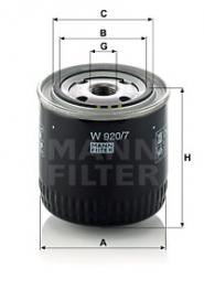 Filtr oleju W 920/7 MANN-FILTER