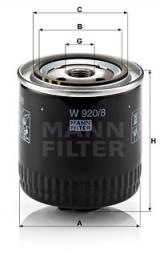 Filtr oleju W 920/8 MANN-FILTER