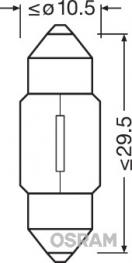 Żarówka C10W 10W 12V 31mm blister podwójny 6438-02B OSRAM. 