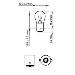 Żarówka p21w 12v 21w longlife ecovision 12498LLECOCP PHILIPS