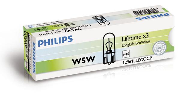 Żarówka W5W 12V CAŁOSZKLANA 12961LLECOCP  PHILIPS