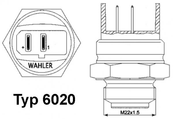Włącznik wentylatora chłodnicy 6020.92D  WAHLER