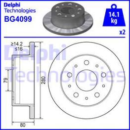 Tarcza hamulcowa BG4099 DELPHI